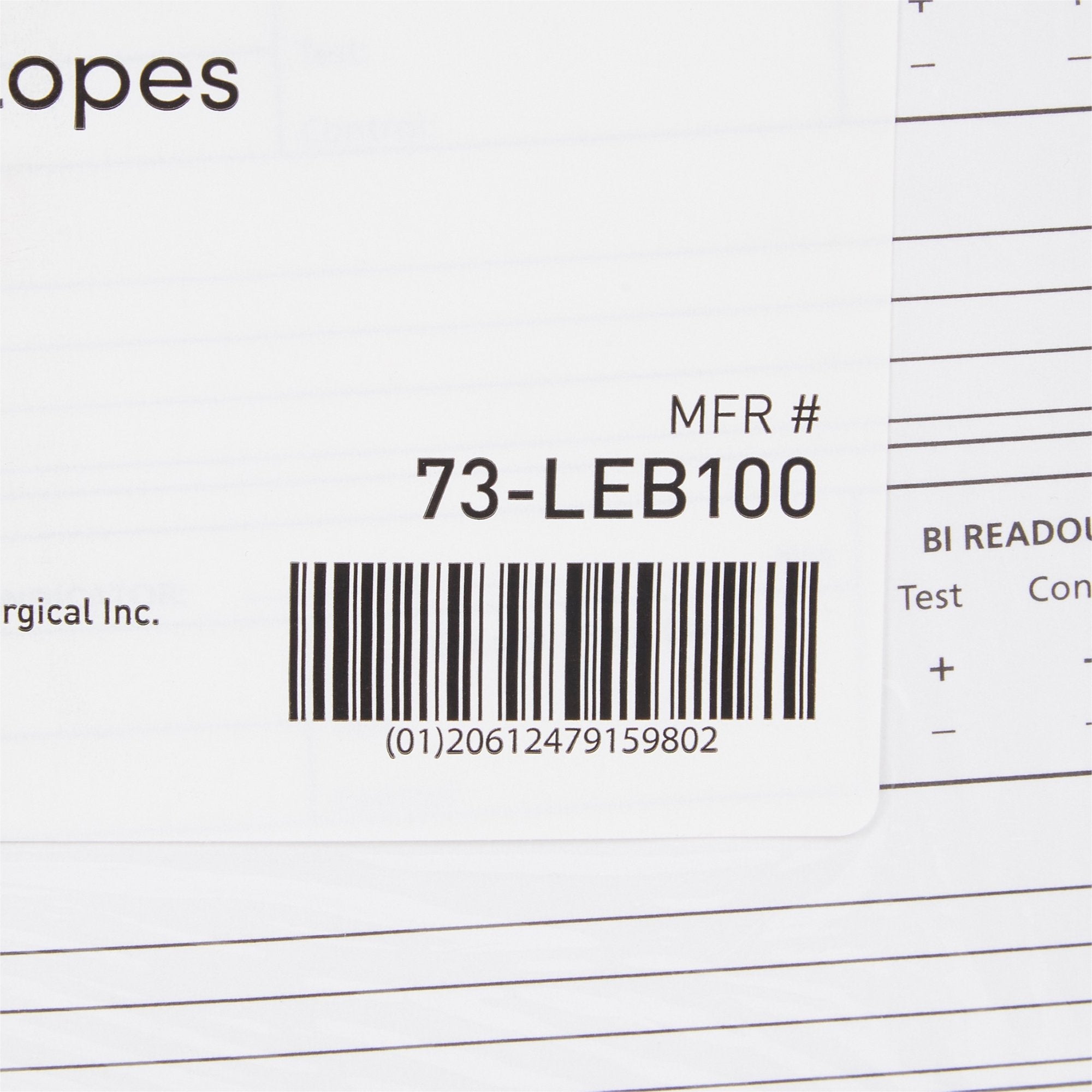 McKesson Sterilization Record Envelope 73-LEB100