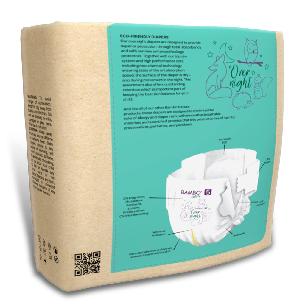 Bambo® Nature Overnight Diapers, Size 5 1000021011