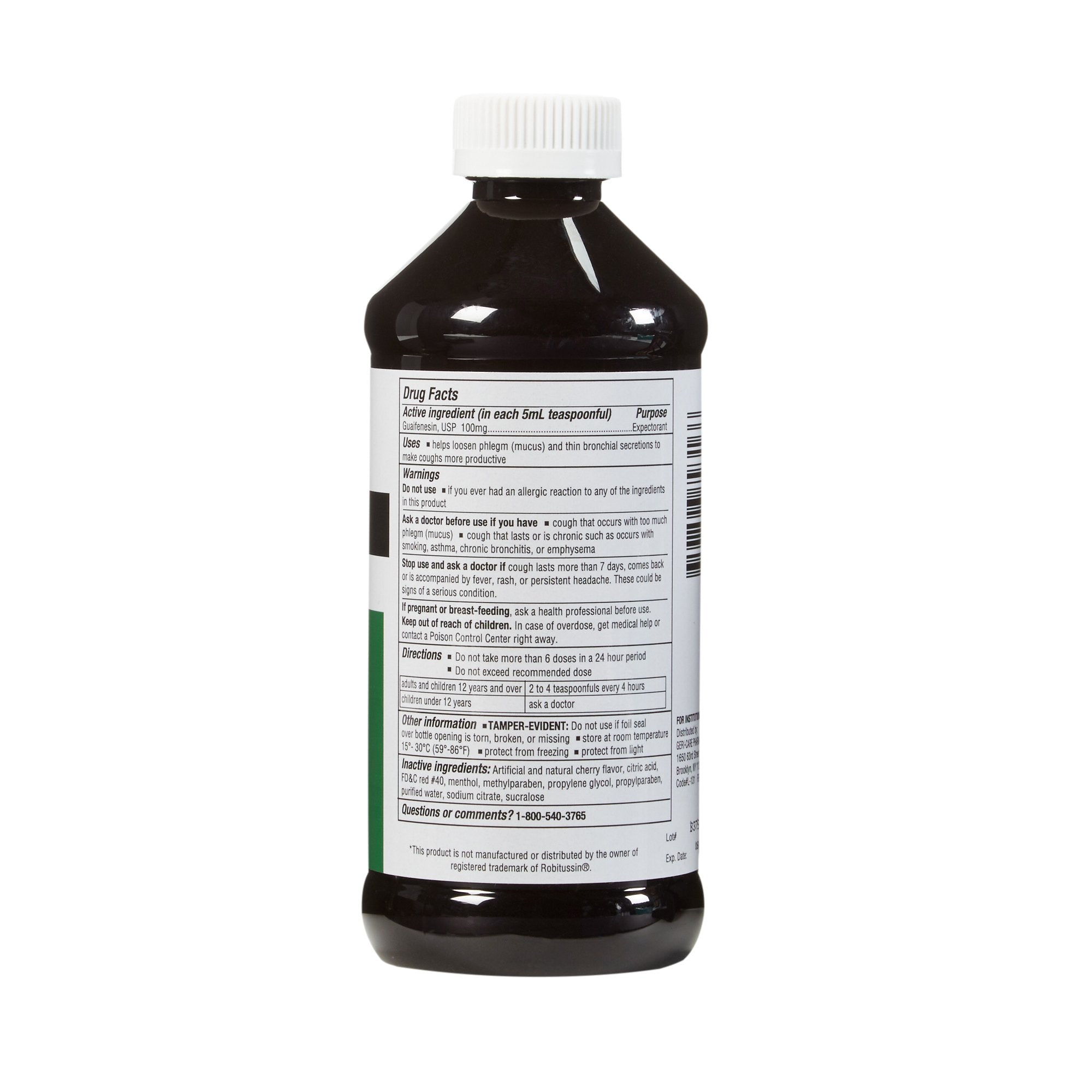 Geri-Care® Guaifenesin Cold and Cough Relief, 16-ounce Bottle QROB-16-GCP