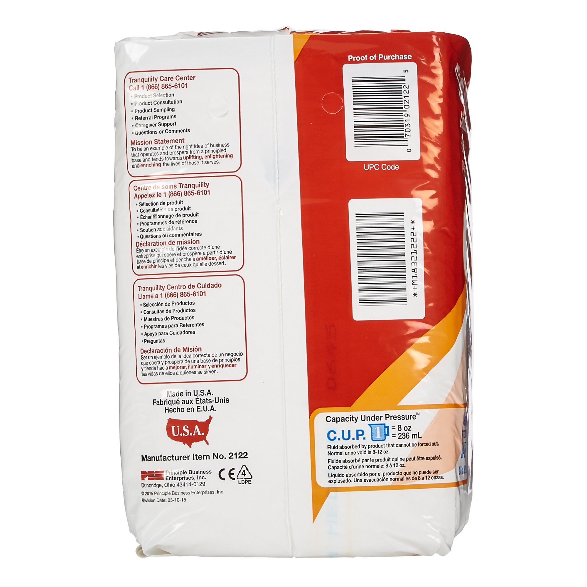 Tranquility® SlimLine® Heavy Protection Incontinence Brief, Medium 2122