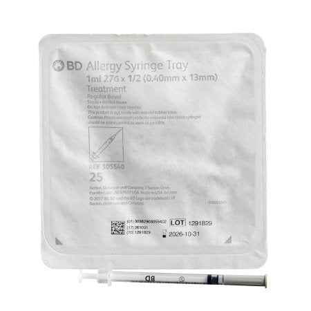 BD PrecisionGlide™ 1ml Allergist Tray with Permanently Attached Needle - 305XXX