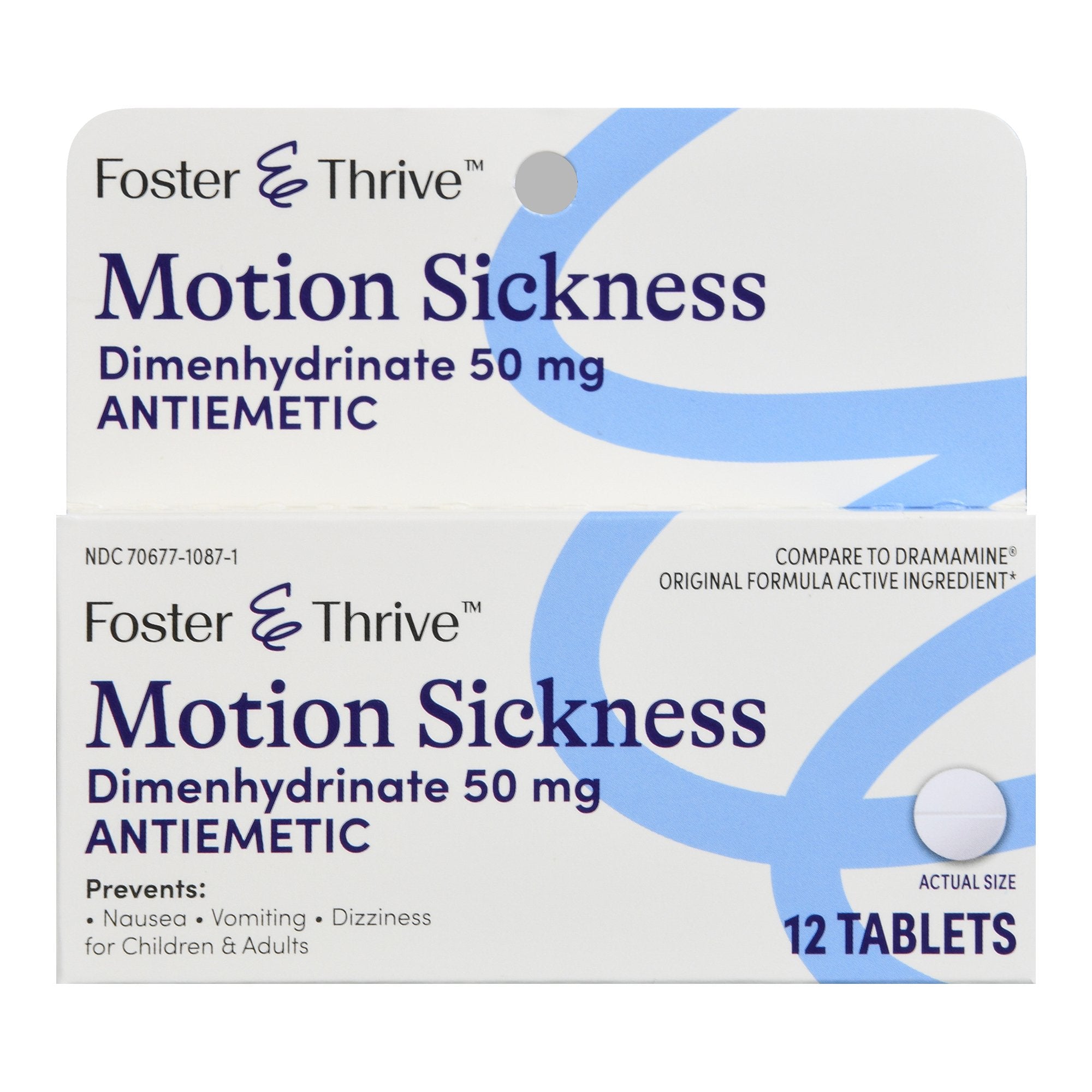 Foster & Thrive™ Motion Sickness Dimenhydrinate 50 mg Tablets 70677108701