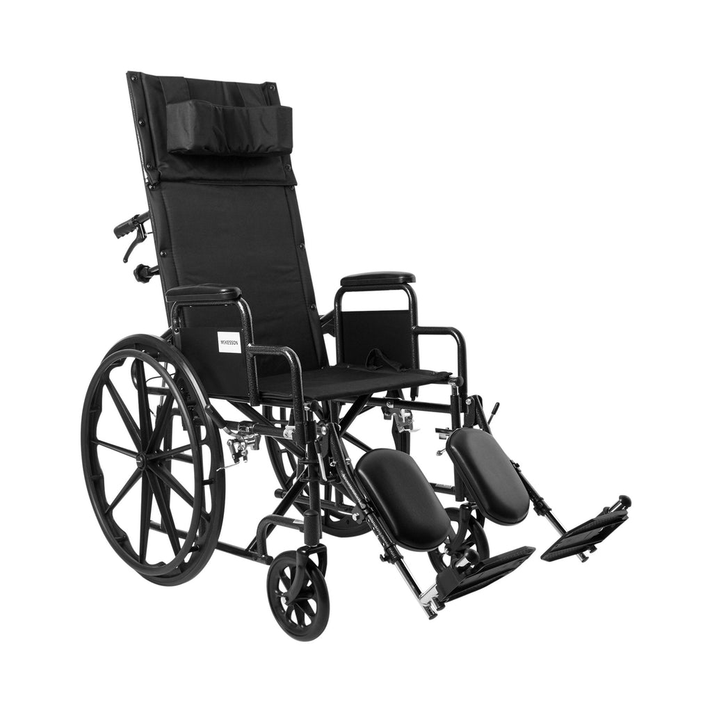 McKesson Reclining Wheelchair, 18-Inch Seat Width 146-SSP18RBDDA