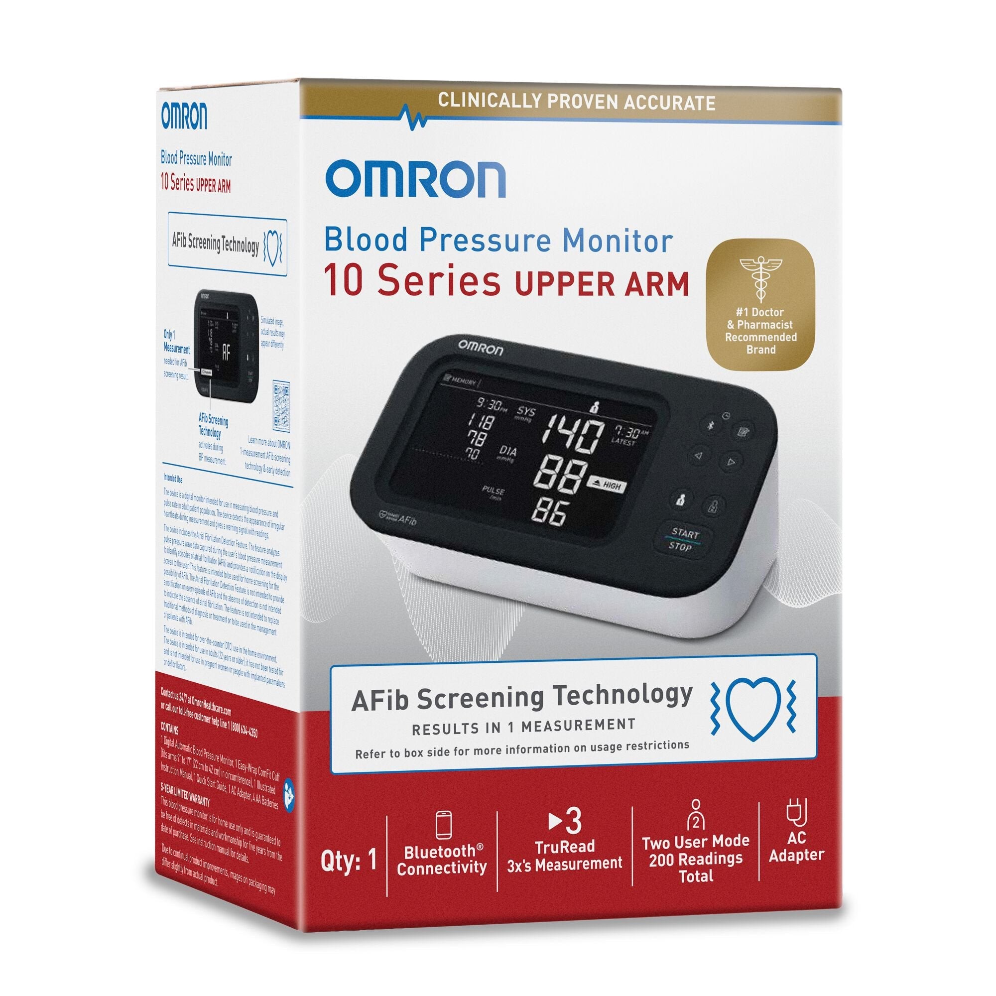 Digital Blood Pressure Monitor Omron 10 Series® Adult Cuff Nylon Cuff 9 to 17 Inch Desk Model BP7465