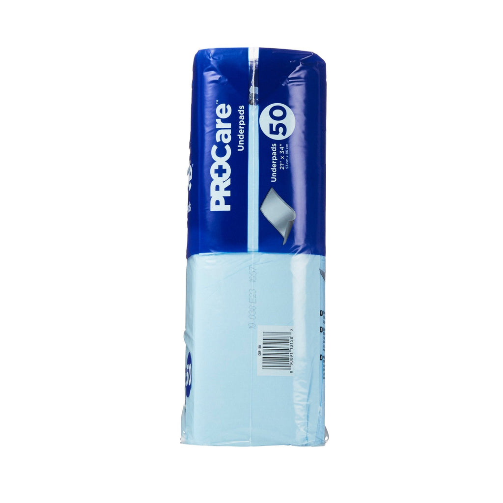 ProCare Incontinence Underpads, Moisture-Proof, Absorbent, Comfortable, Blue CRF-150