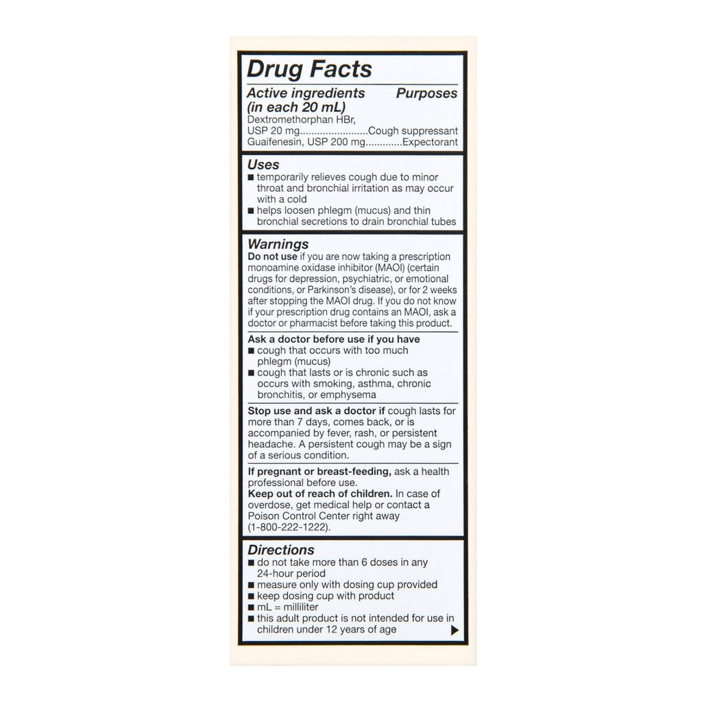 Foster & Thrive™ Adult Tussin DM Liquid, Raspberry Flavor 70677103501