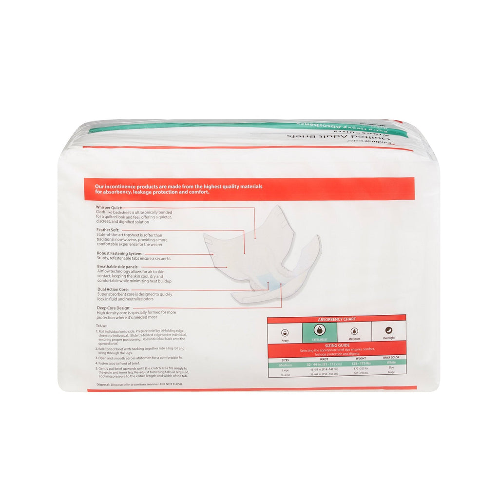 Wings™ Ultra Quilted Extra Heavy Absorbency Incontinence Brief, Medium 77073