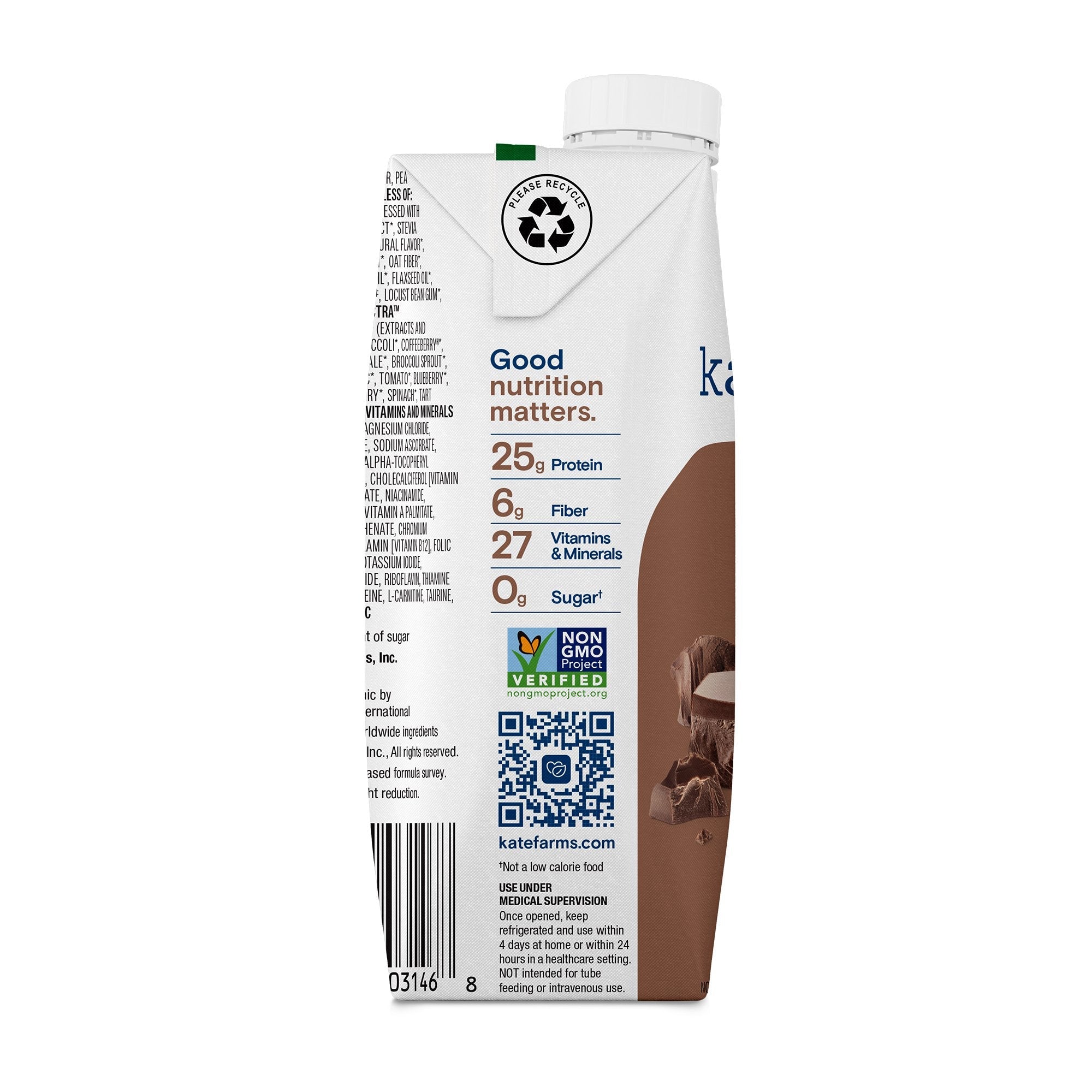 Kate Farms Oral Supplement High Protein Chocolate Flavor Liquid 11 oz. 811112031482