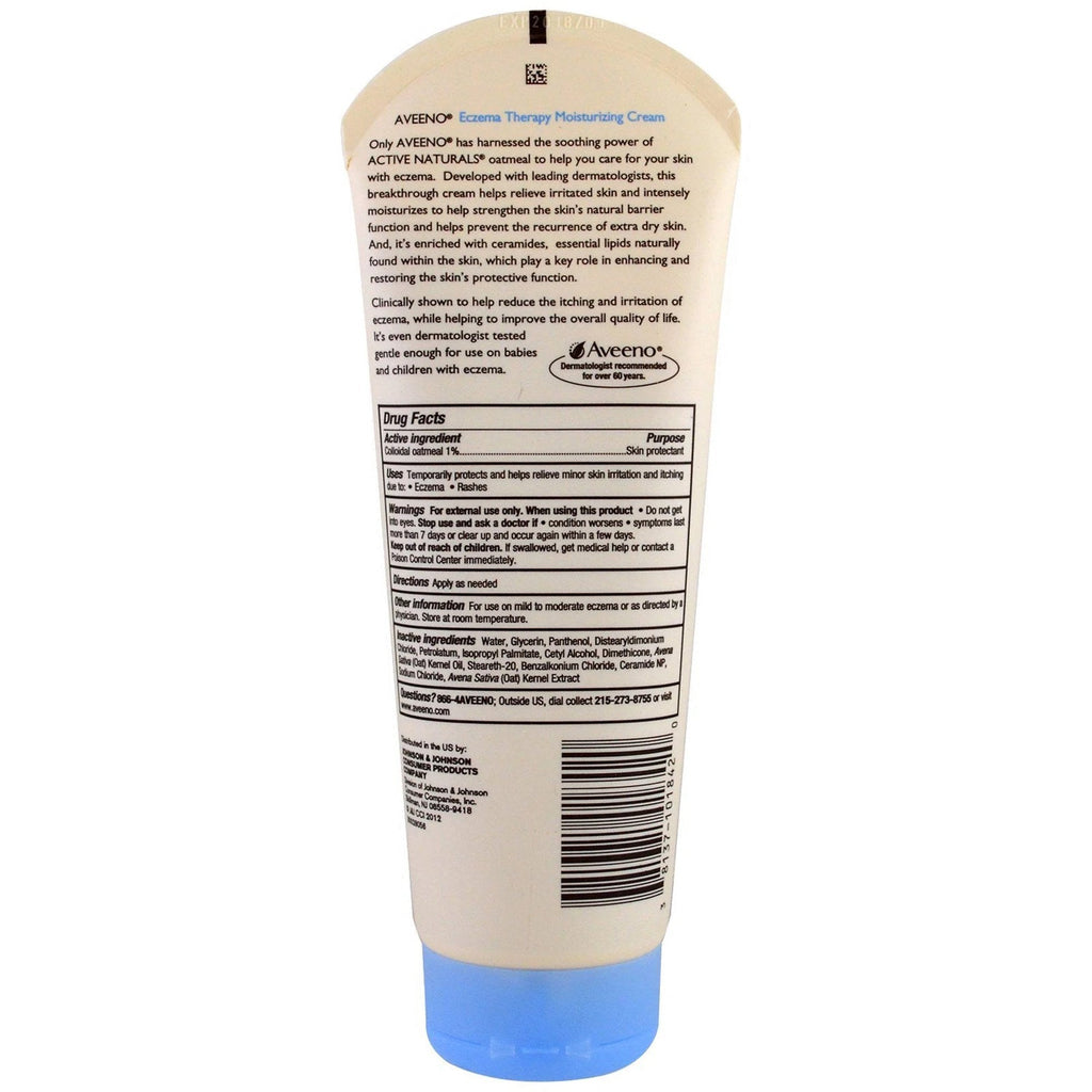 J & J Sales Aveeno Active Naturals Eczema Therapy Moisturizing Cream, 7.3 oz. 38137101842, 1 Each