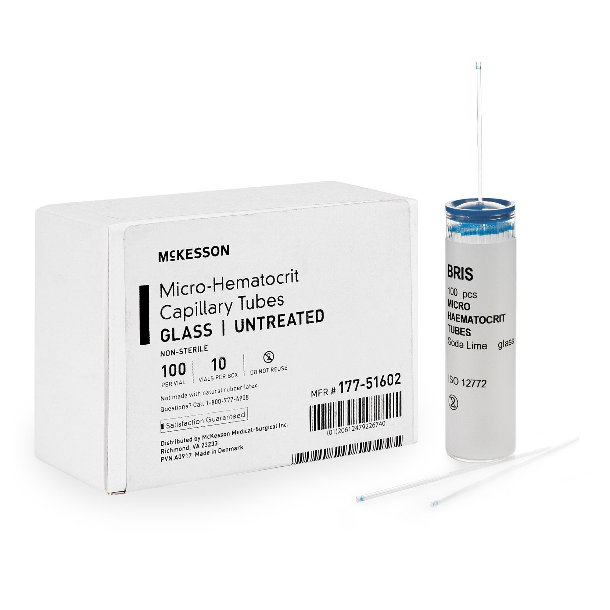 McKesson Capillary Blood Collection Tube, 75 µL, 1.1 x 75 mm 177-51602
