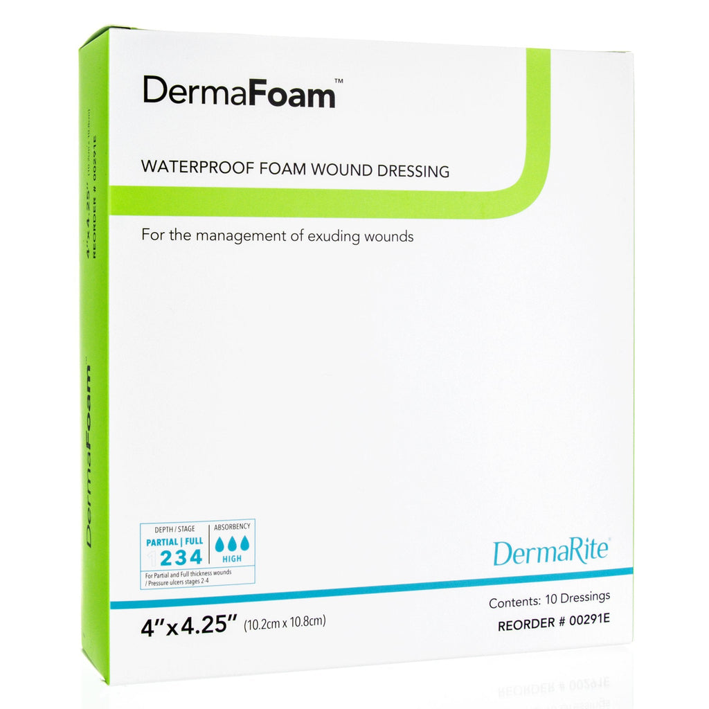 DermaFoam® Nonadhesive without Border Foam Dressing, 4 x 4¼ Inch 00291E