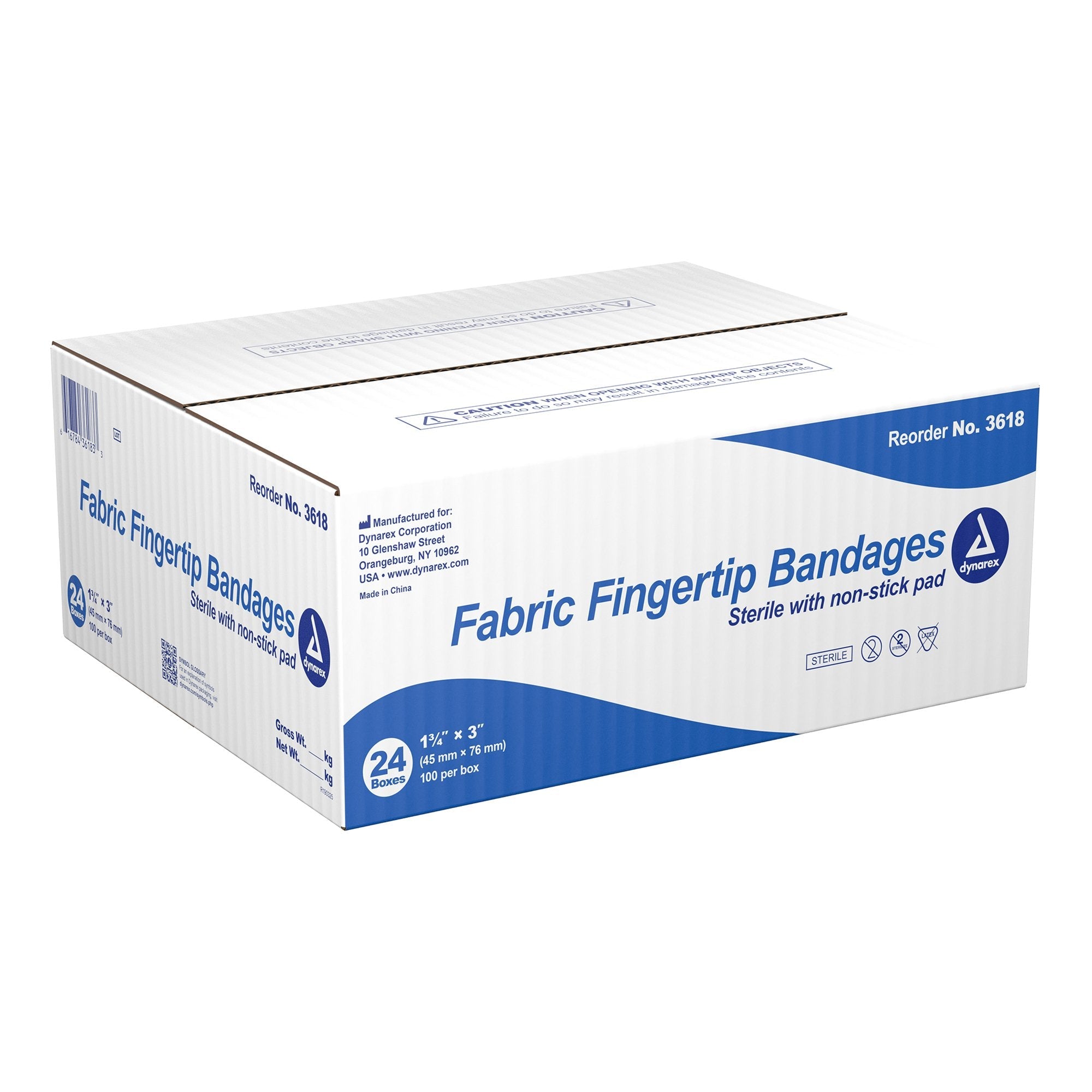 dynarex® Tan Adhesive Fabric Bandage, 1¾ x 3 Inch 3618