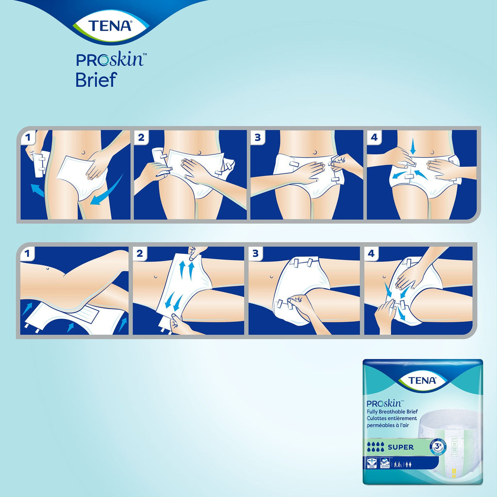 Tena Super Incontinence Briefs, Absorbent, Odor Control 67501