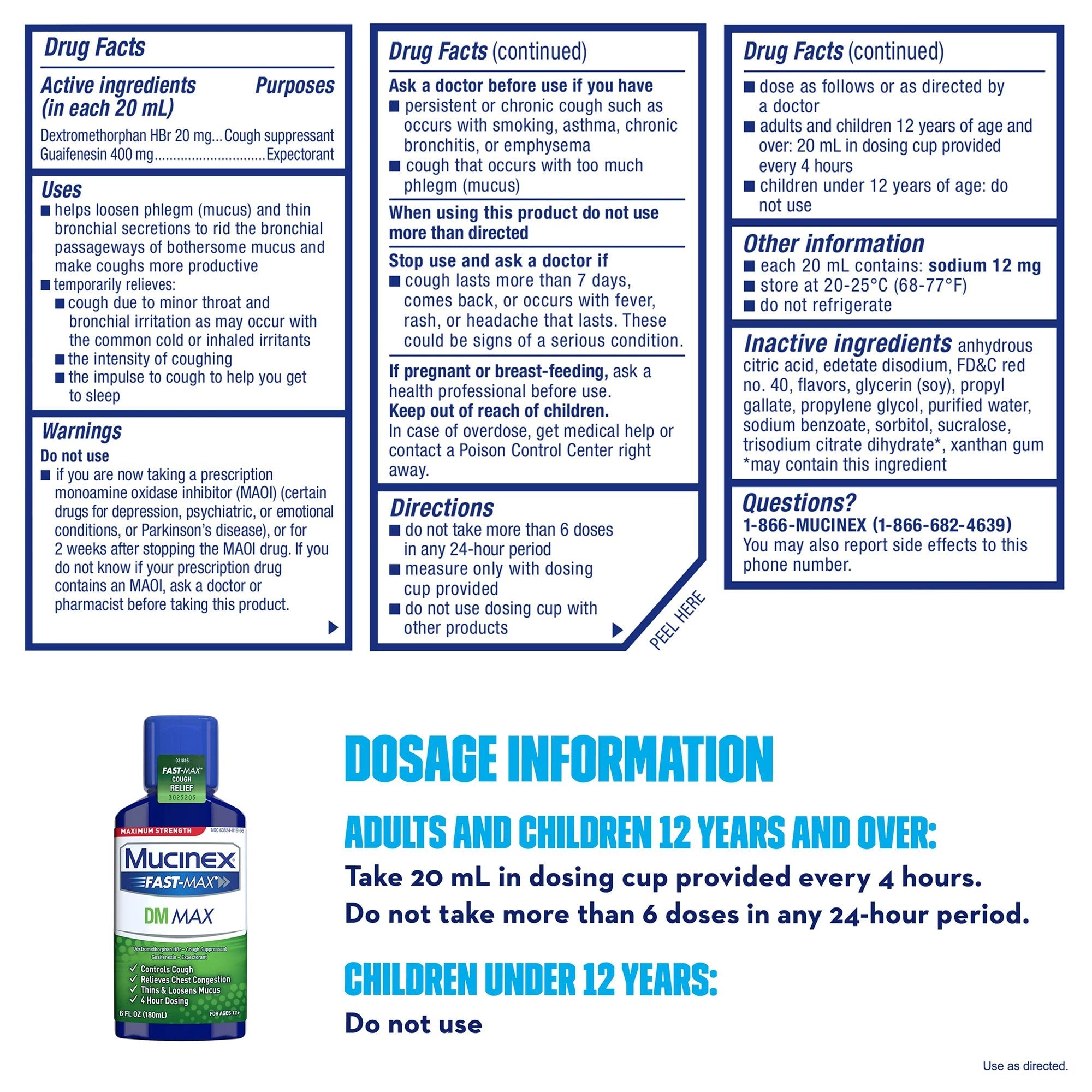 Mucinex® Fast-Max™ DM Max Guaifenesin / Dextromethorphan Cold and Cough Relief 63824001966