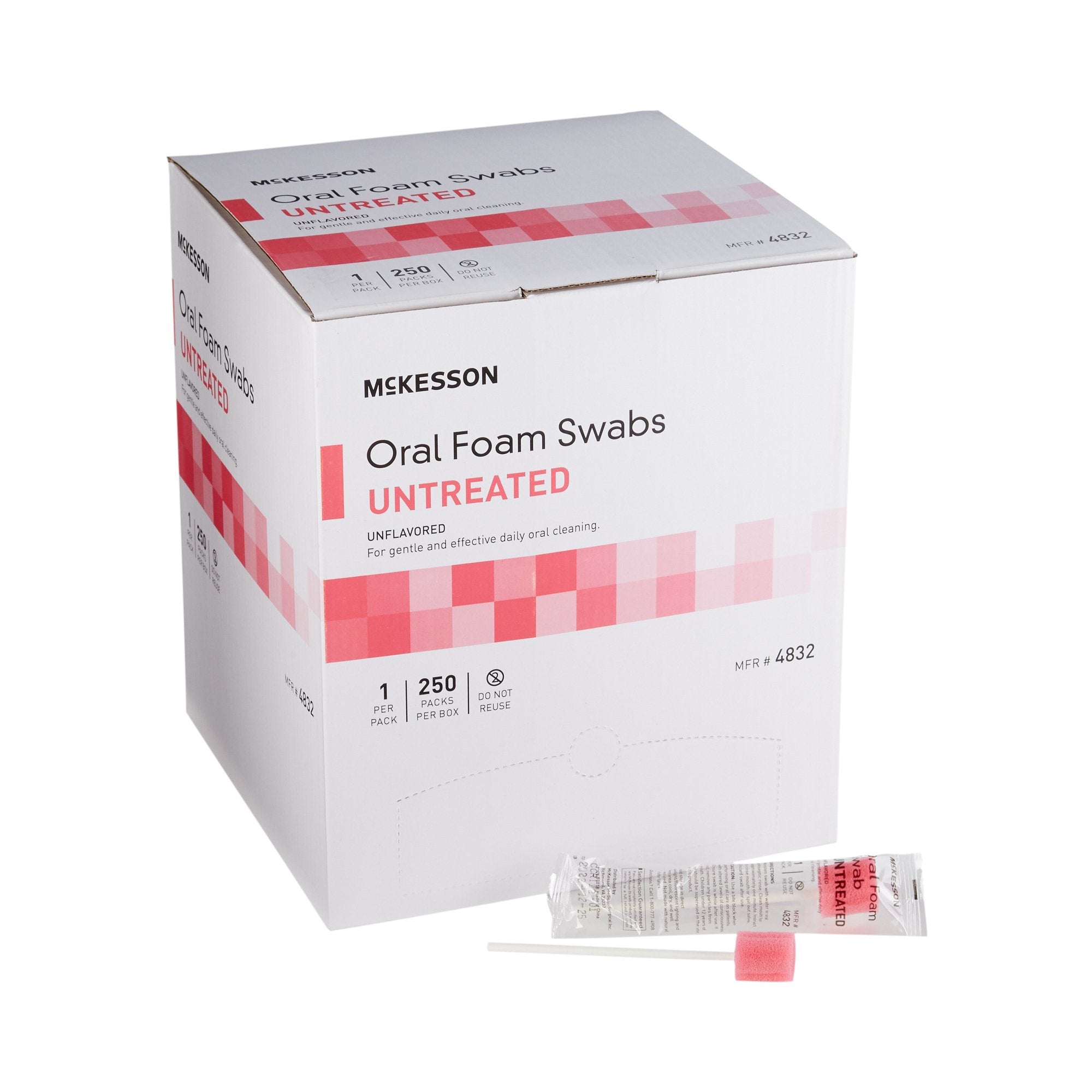 McKesson Oral Swabstick, Foam Tip, Untreated 4832