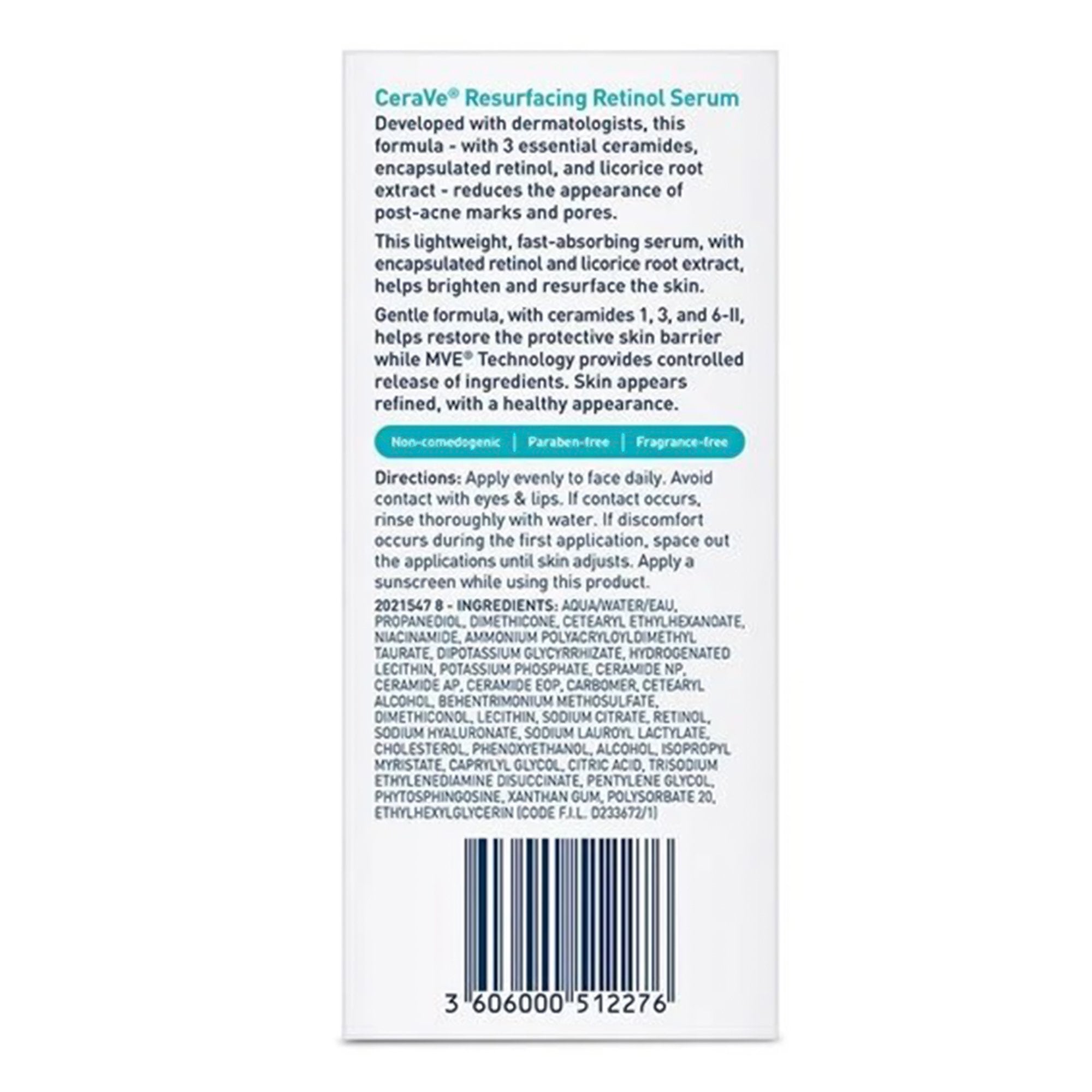 Acne Treatment CeraVe® Resurfacing Retinol Serum 1 oz. Serum 60600051227