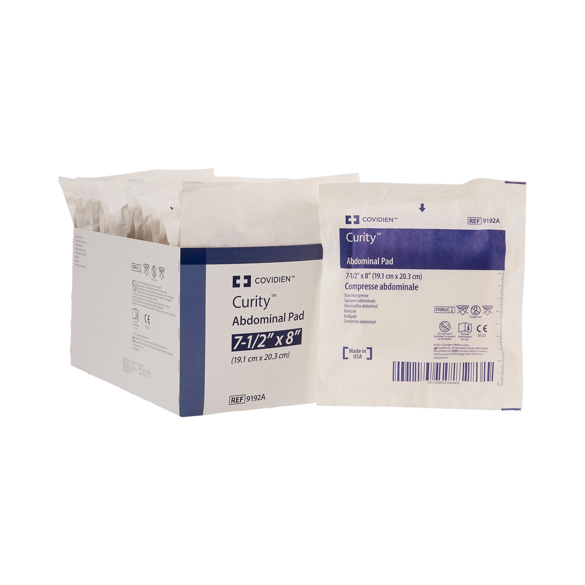 Curity™ Sterile Abdominal Pad, 7-1/2 x 8 Inch 9192A