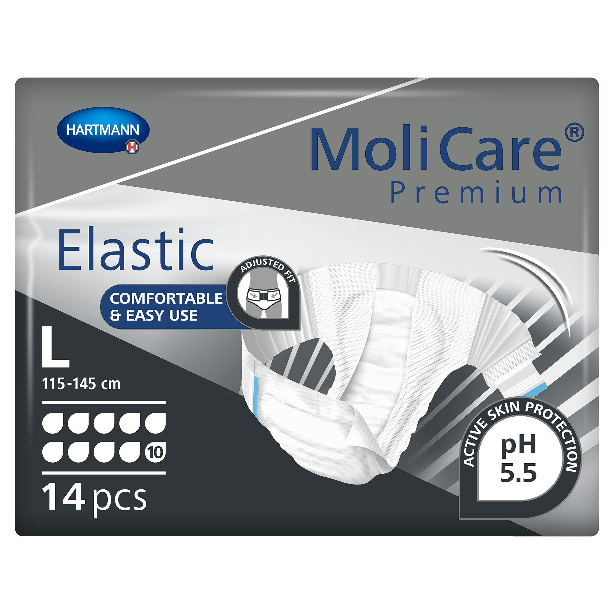 MoliCare® Premium Elastic 10 Drop Absorbency Incontinence Briefs, Large 165673