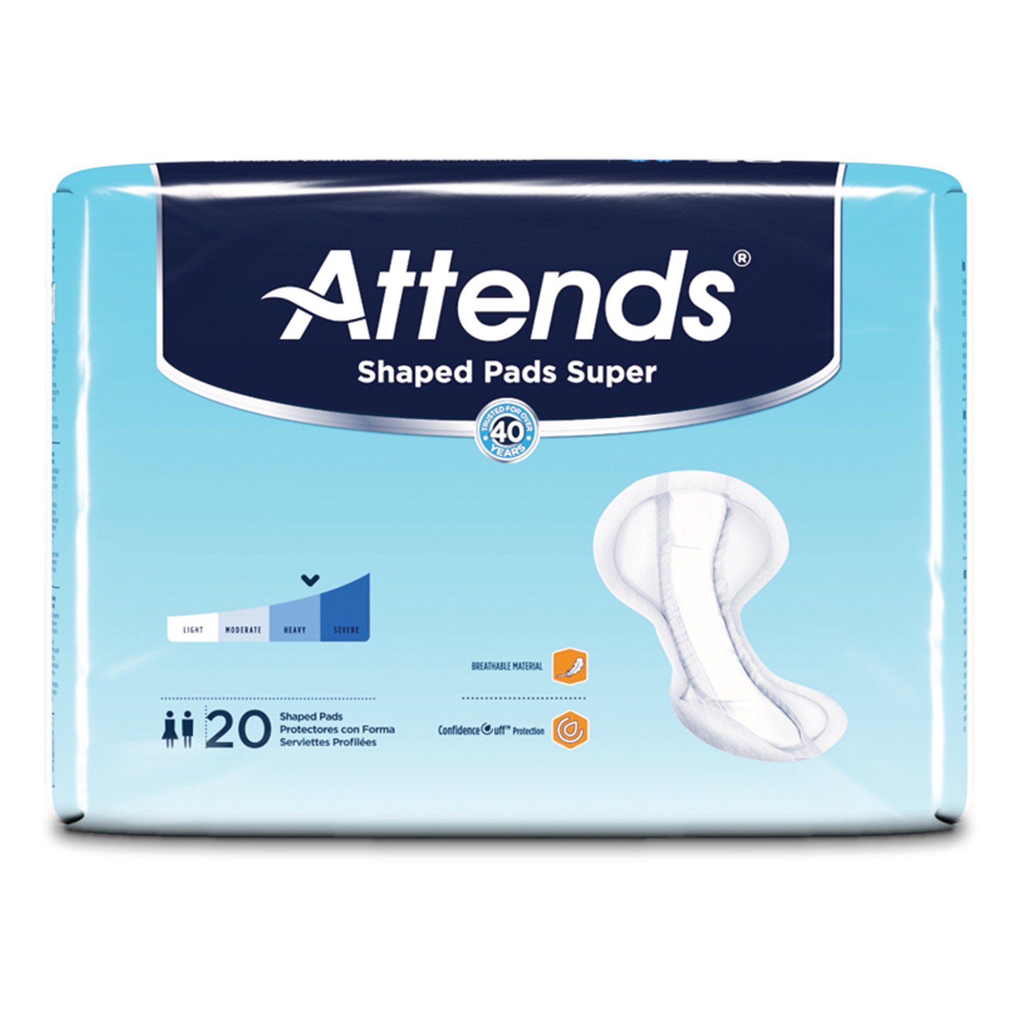 Attends® Shaped Bladder Control Pads, Super SPSA
