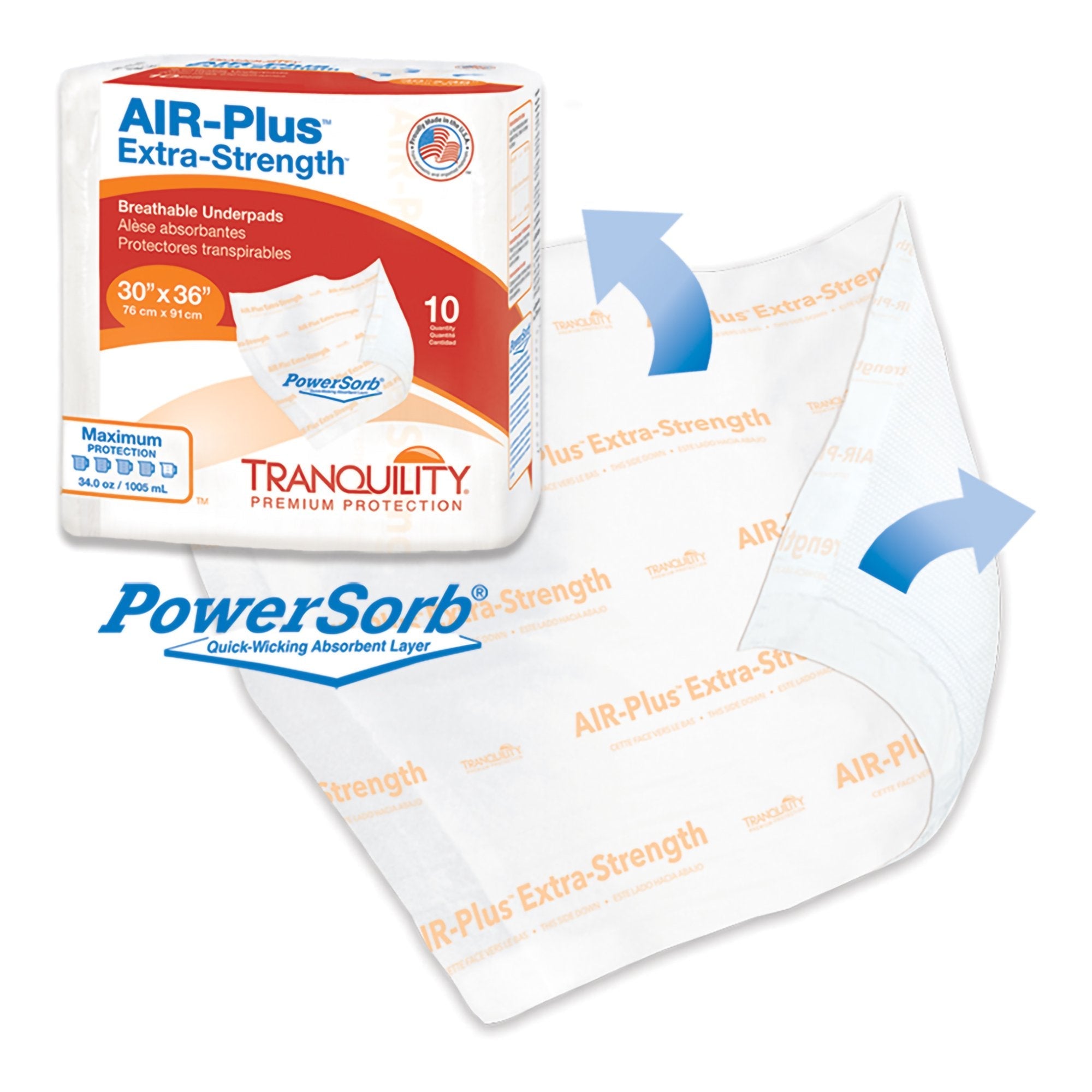 Tranquility® AIR-Plus Extra-Strength Positioning Underpad, 30 x 36 Inch 2711