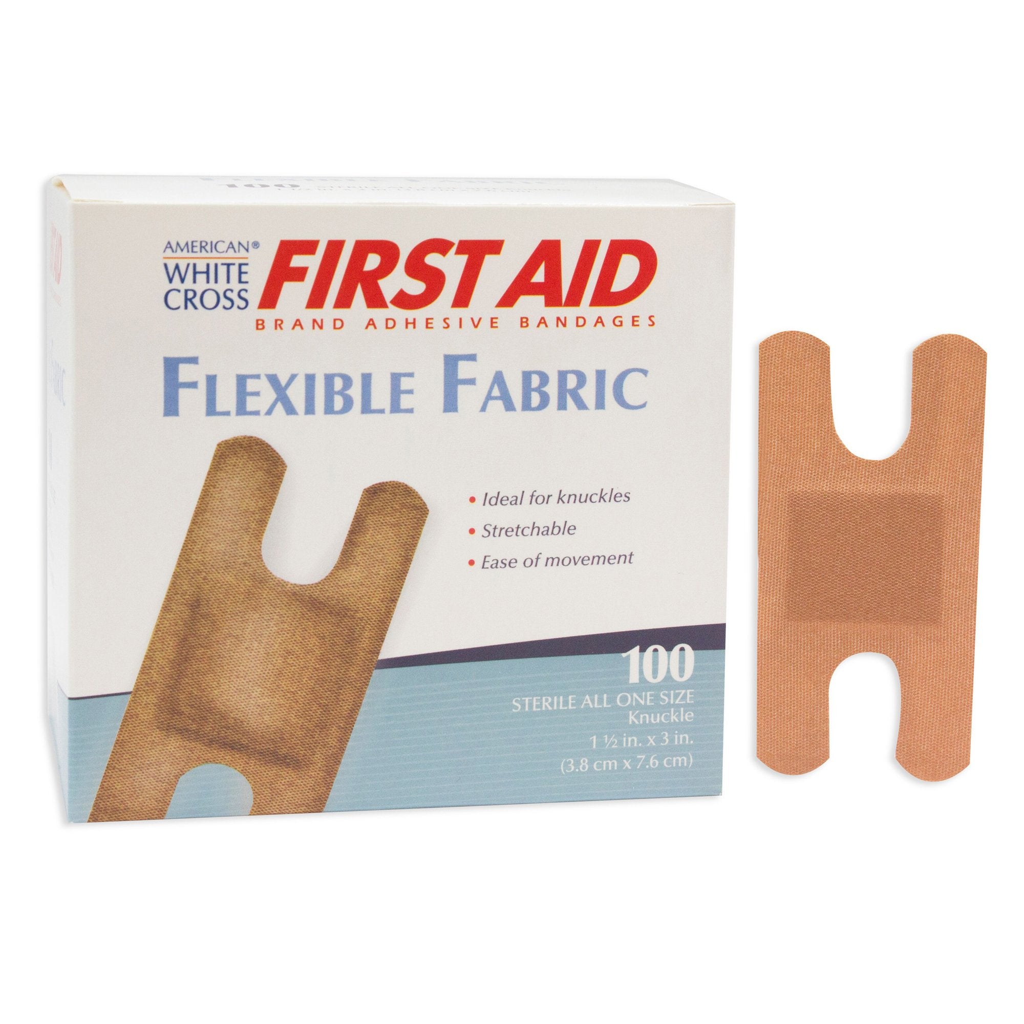 American® White Cross Adhesive Strip, 1-1/2 x 3 Inch 1602033