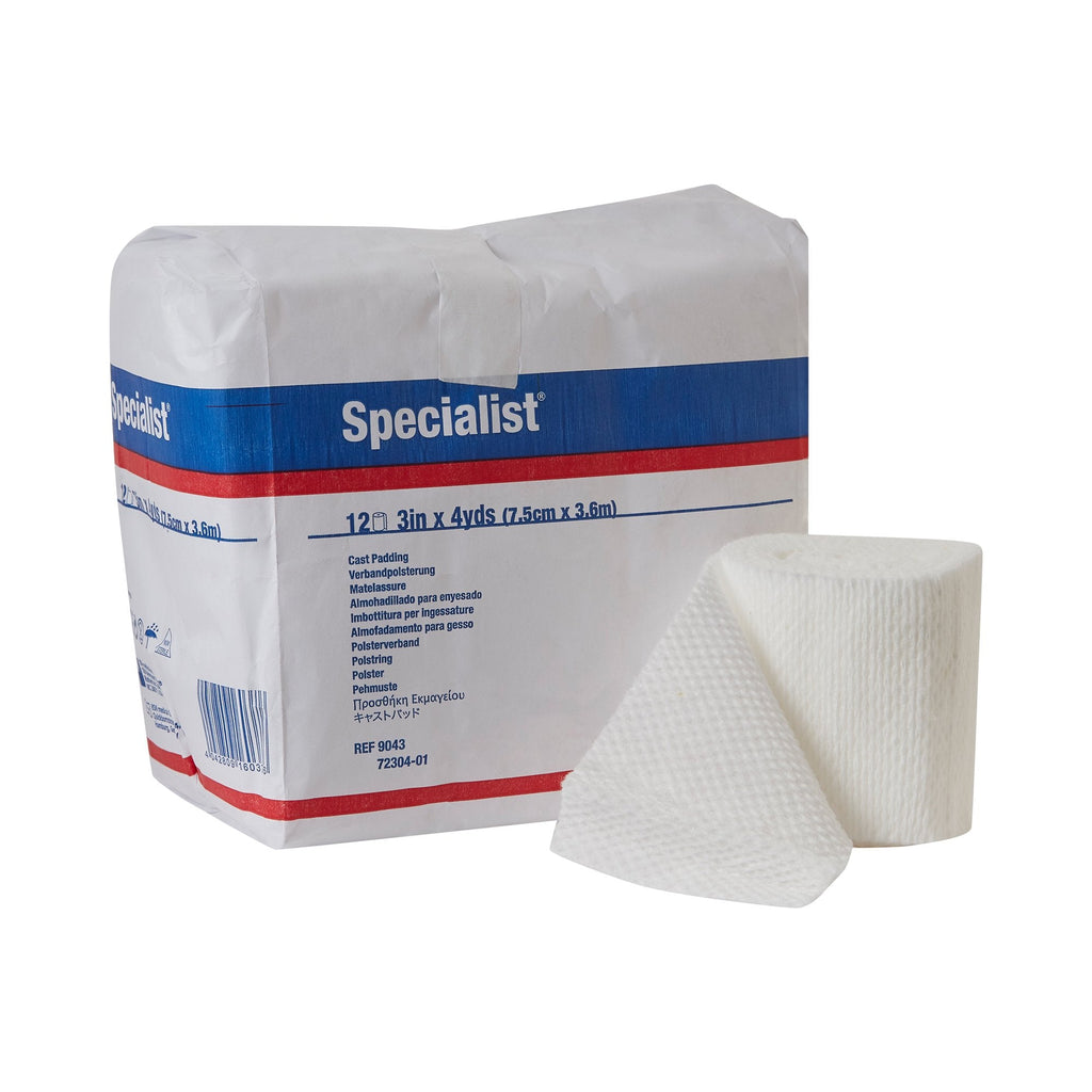 Specialist® White Cotton / Rayon Undercast Cast Padding, 3 Inch x 4 Yard 9043