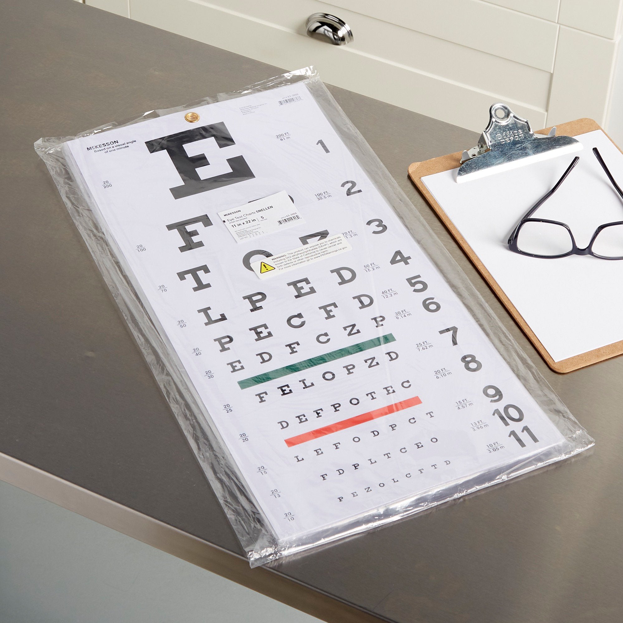 McKesson Eye Test Chart, 11 x 22 Inch 63-3050