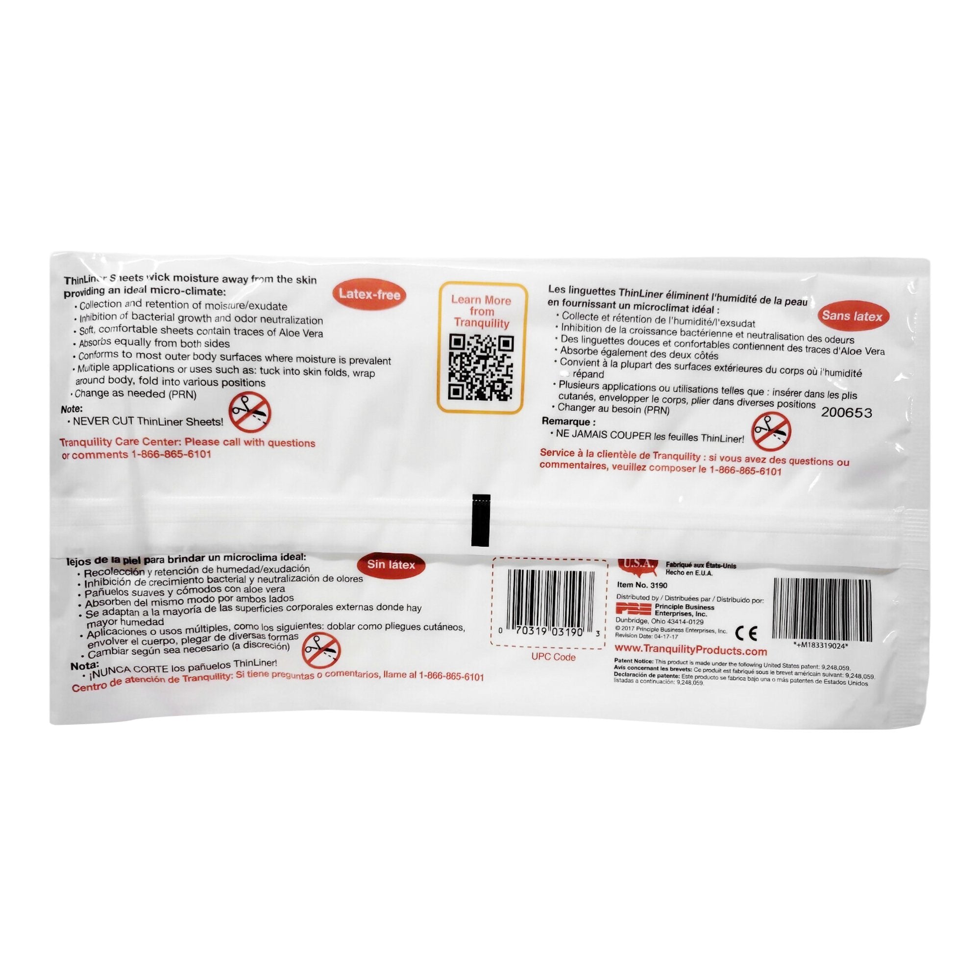 Tranquility ThinLiner® Skin Fold Pad, 6 x 10 Inch 3190