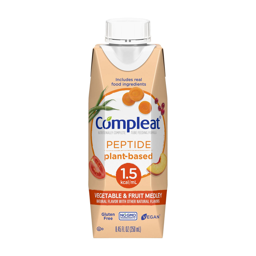 Compleat® Peptide 1.5 Cal Plant-Based Tube Feeding Formula, 8.45-ounce carton 00043900762838