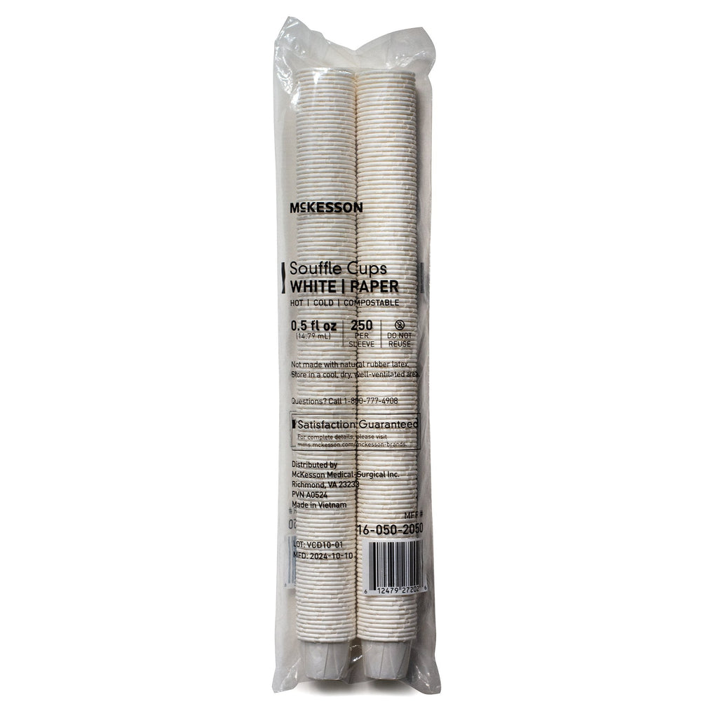 0.5 oz. Paper Souffle Cup White Disposable 16-050-2050