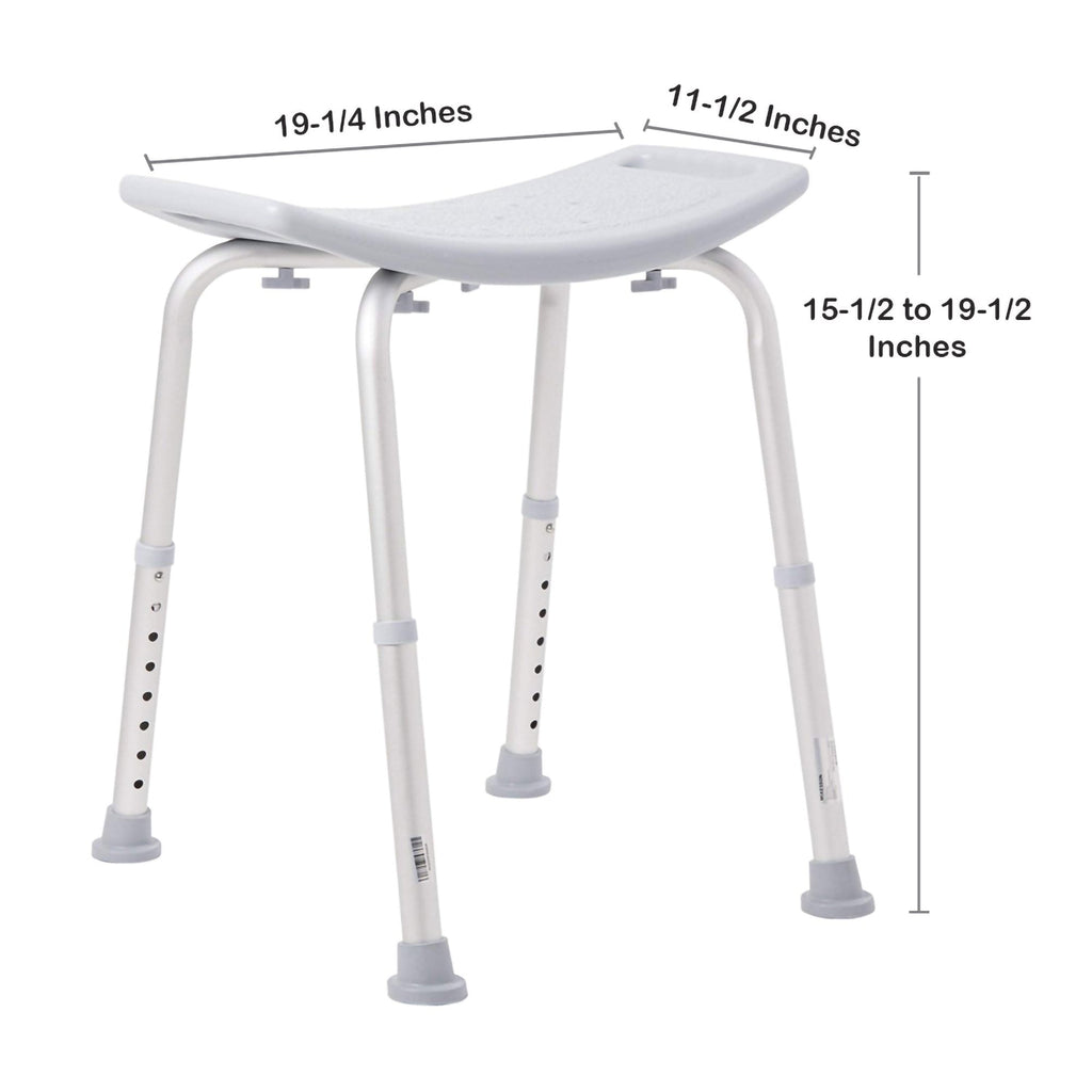 McKesson Aluminum Bath Bench Without Backrest, 15½ – 19½ Inch, Gray 146-RTL12203KDR