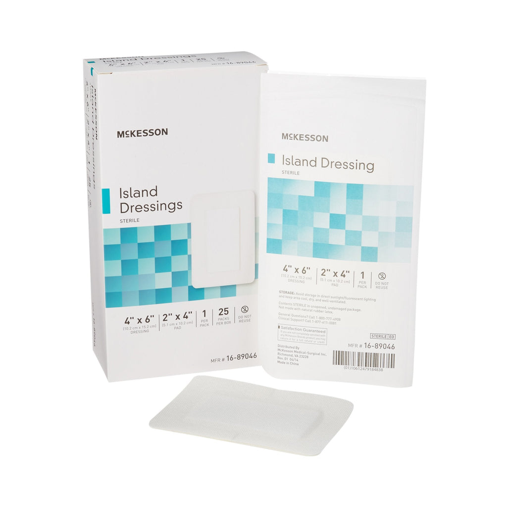 McKesson White Adhesive Dressing, 4 x 6 Inch 16-89046