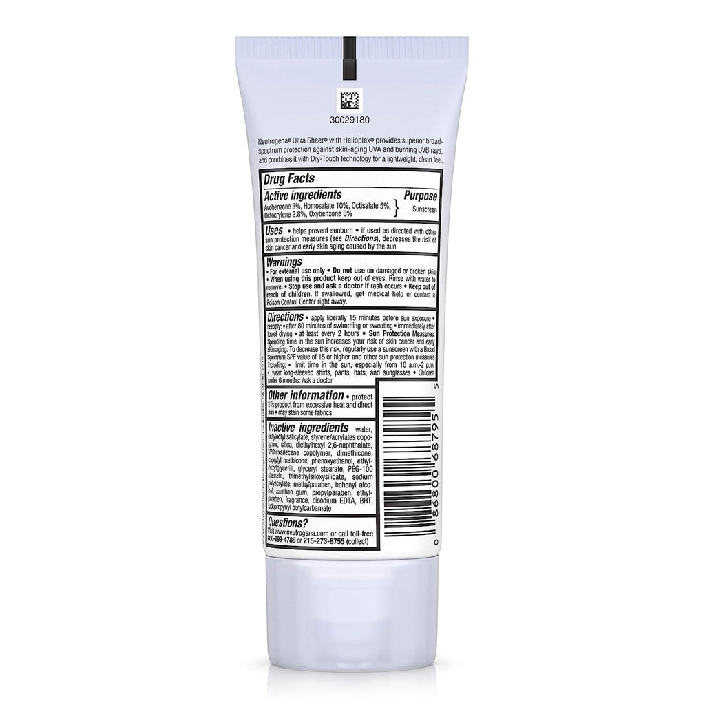 Sunscreen Neutrogena®Ultra Sheer® Dry Touch SPF 45 Lotion 3 oz. Tube 08680068795