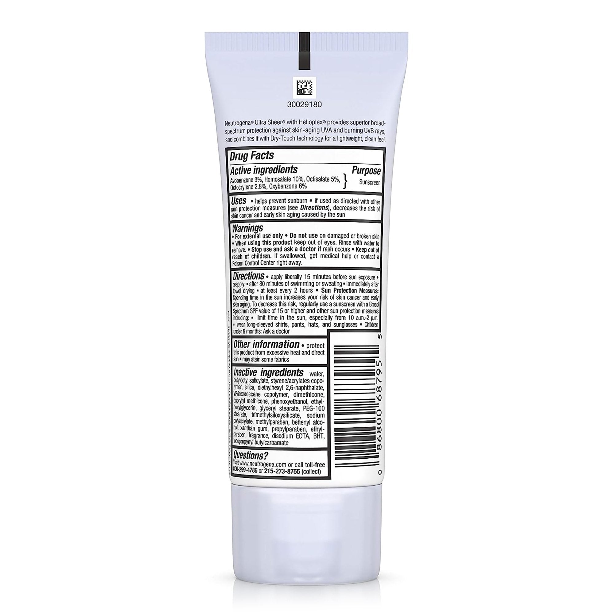 Sunscreen Neutrogena®Ultra Sheer® Dry Touch SPF 45 Lotion 3 oz. Tube 08680068795