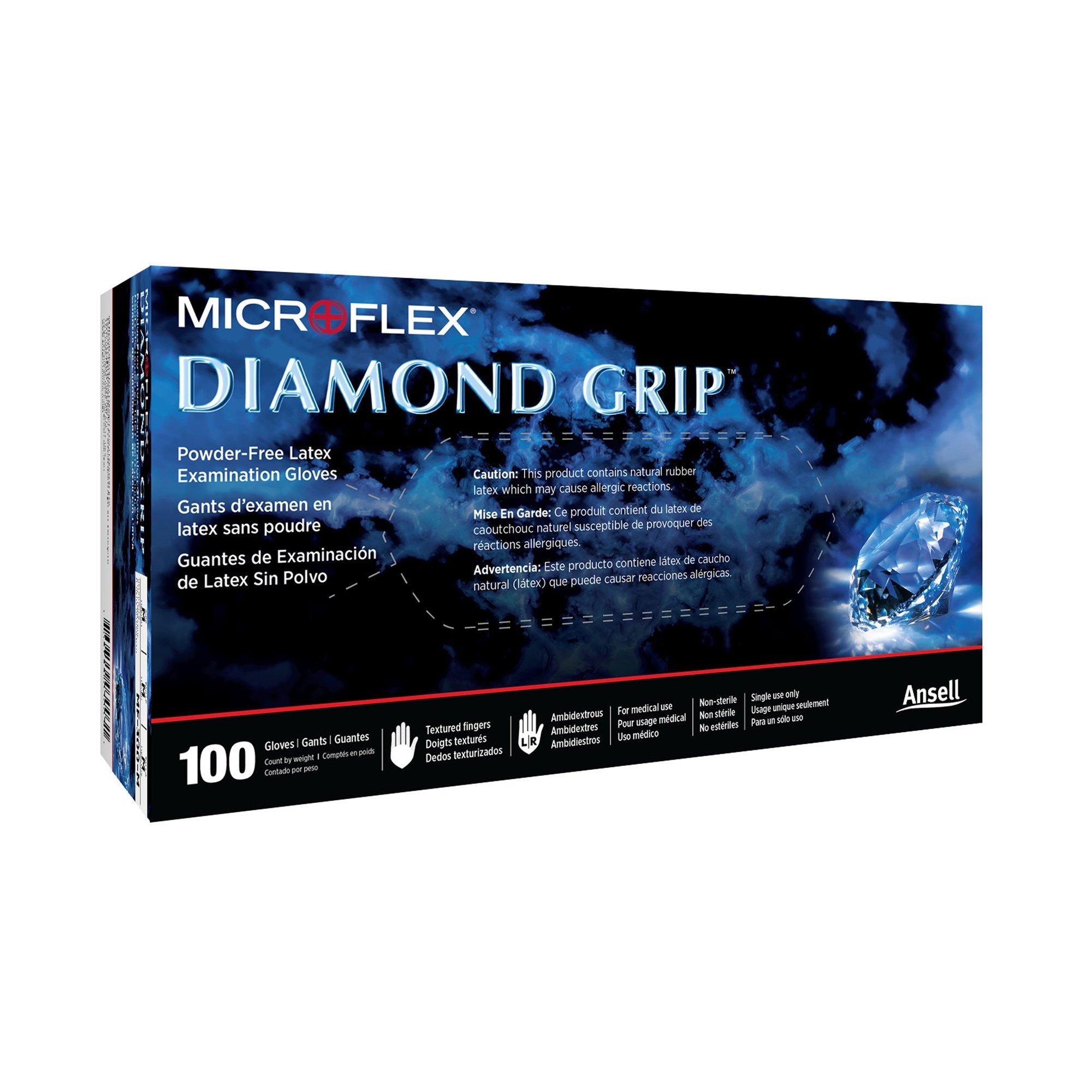 Diamond Grip™ Latex Exam Glove, Medium, White MF-300-M