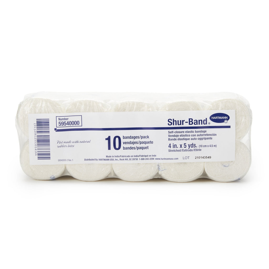 Shur-Band® LF Single Hook and Loop Closure Elastic Bandage, 4 Inch x 5 Yard 59540000