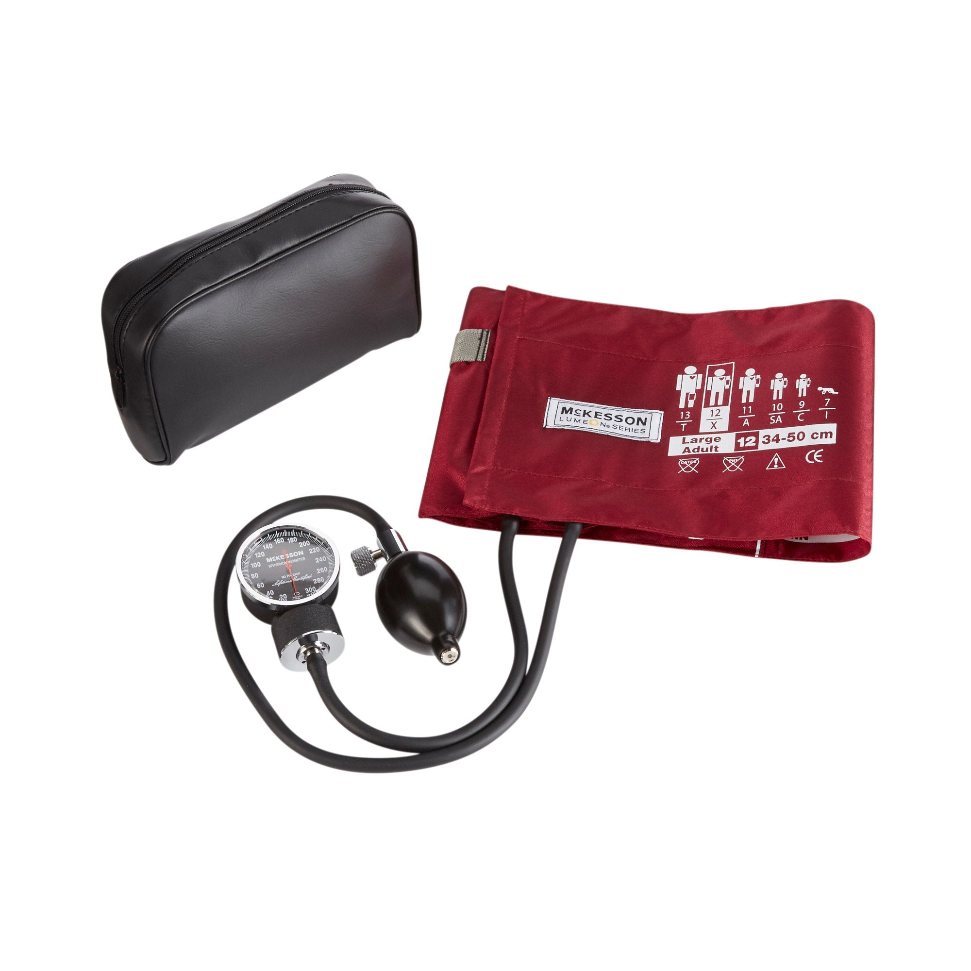 McKesson Lumeon Aneroid Sphygmomanometer with Large Cuff, 2-Tube, Pocket-Size 01-720-12XBDGM