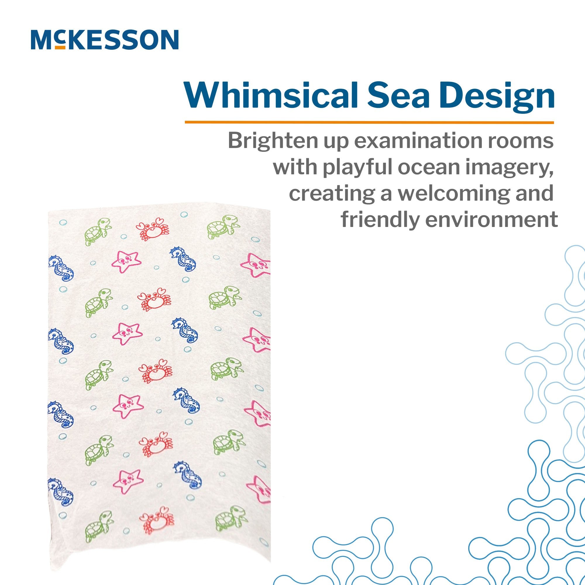 Table Paper McKesson 21 Inch Width 125 Foot Length Print (Sea Friends) Crepe 143-21125SC
