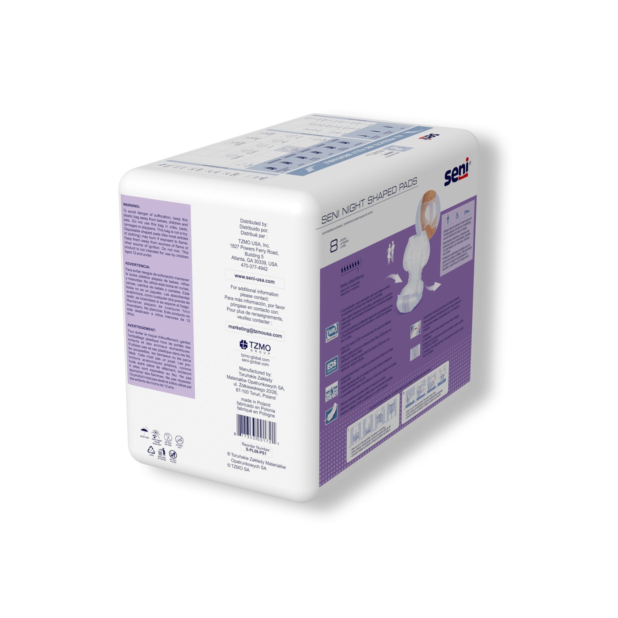 Seni® Night Shaped Pads S-PL08-PS1