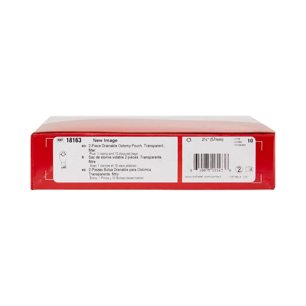 New Image™ 18163 Two-Piece Transparent Ostomy Pouch, Pre-cut to Fit 57 mm Stoma 18163