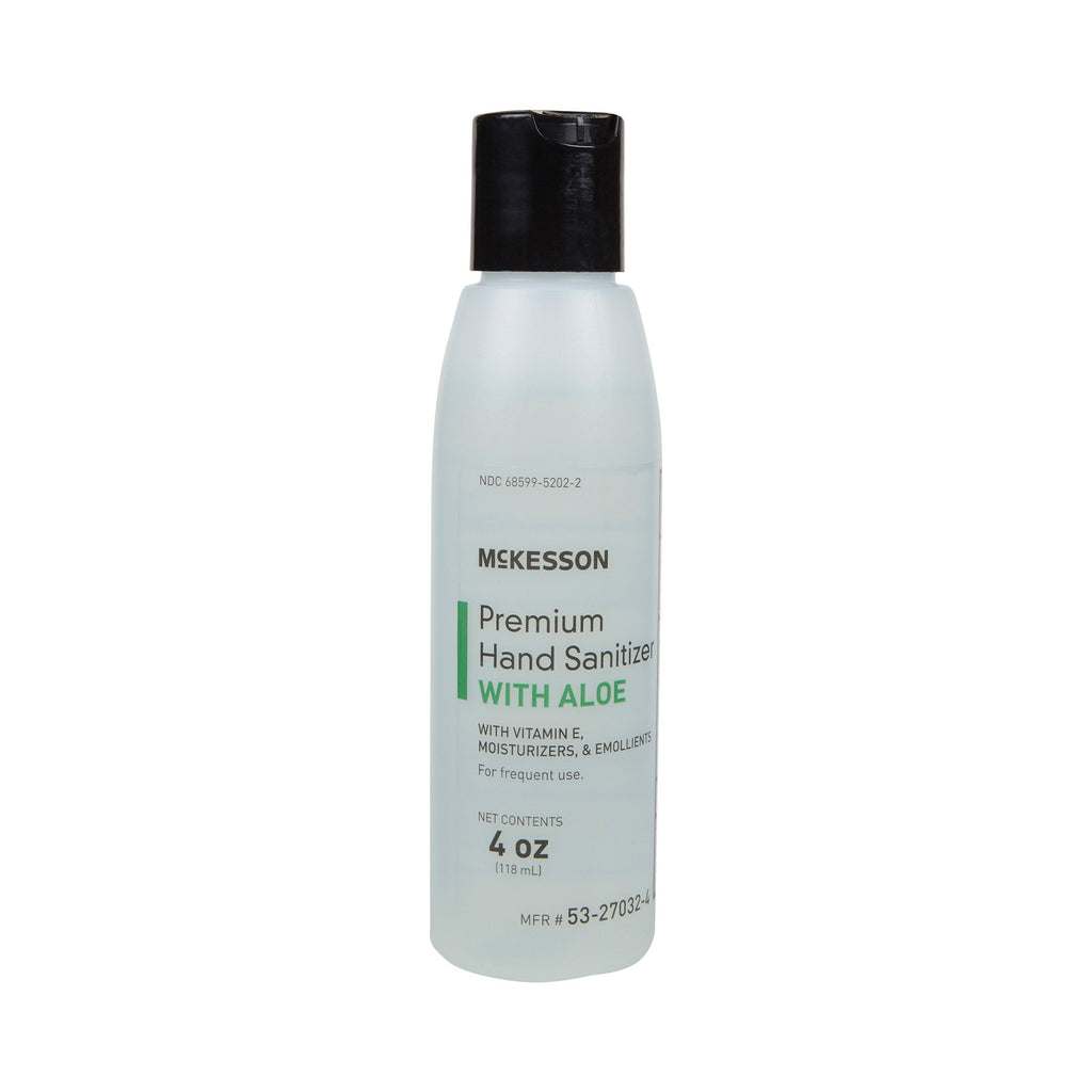 McKesson Premium Hand Sanitizer With Aloe, Ethyl Alcohol Gel, 4 oz Bottle 53-27032-4