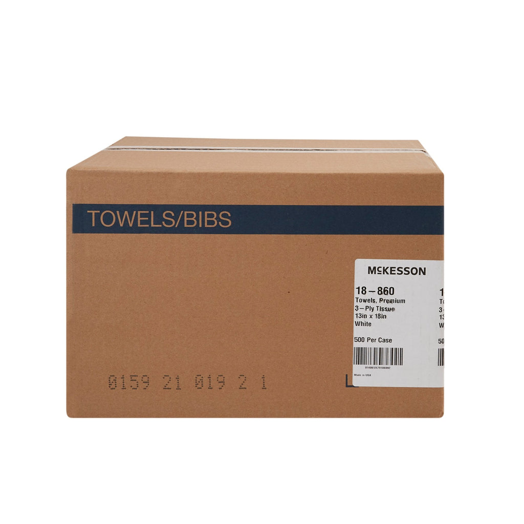 McKesson Nonsterile White Procedure Towels, 13 x 18 Inch 18-860