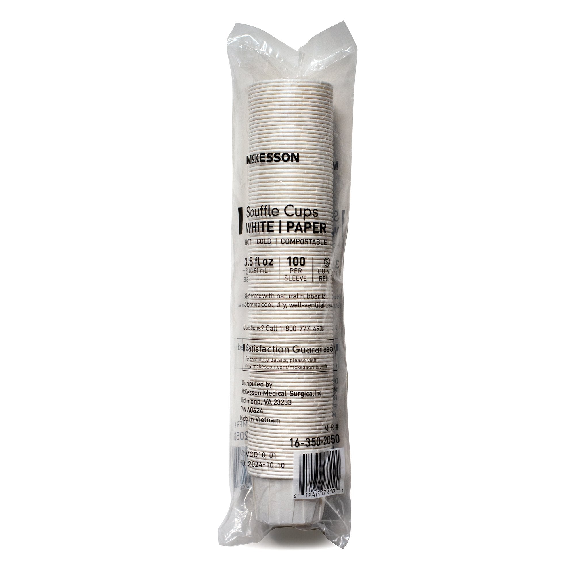 3.5 oz. Paper Souffle Cup White Disposable 16-350-2050