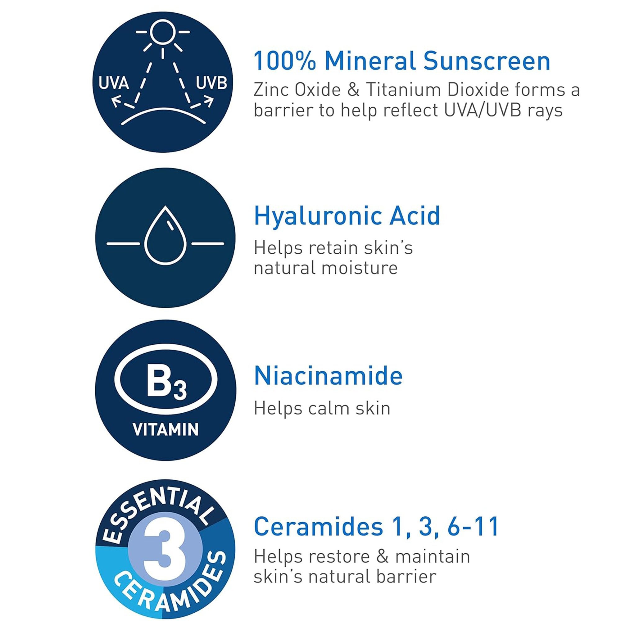 Sunscreen CeraVe® Hydrating Mineral Sunscreen Face SPF 30 Lotion 2.5 oz. Tube 60600051503