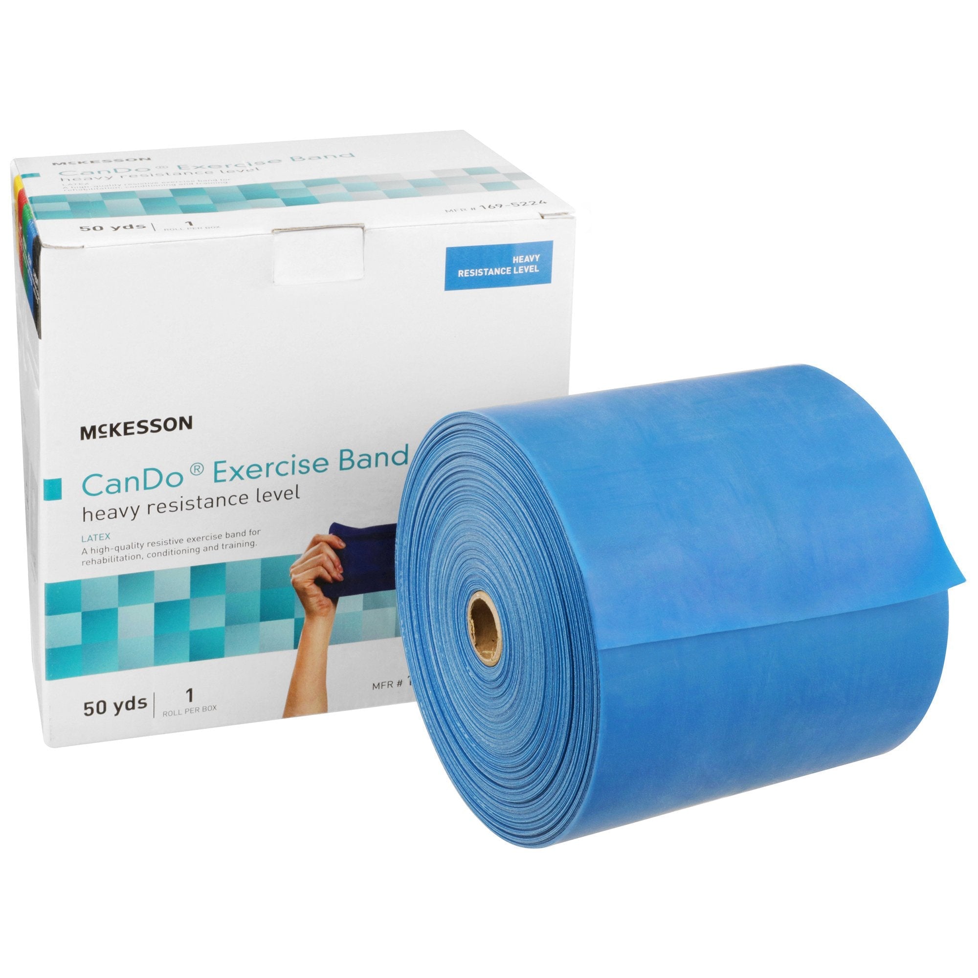 McKesson Exercise Resistance Band, Blue, 5 Inch x 50 Yard, Heavy Resistance 169-5224