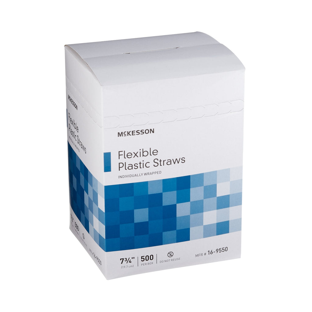 McKesson Flexible Drinking Straw, 7-3/4 Inch Length 16-9550