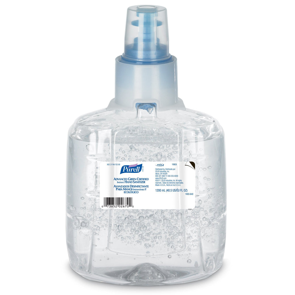 Purell® Advanced Hand Sanitizer 1,200 mL 70% Ethyl Alcohol Gel Green Certified 1903-02