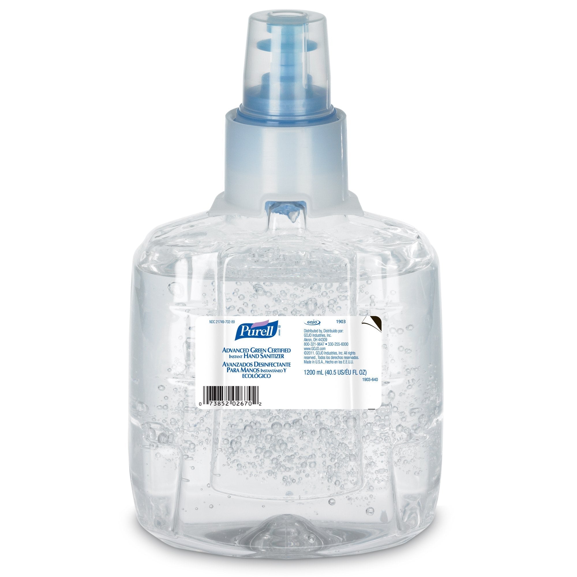 Purell® Advanced Hand Sanitizer 1,200 mL 70% Ethyl Alcohol Gel Green Certified 1903-02