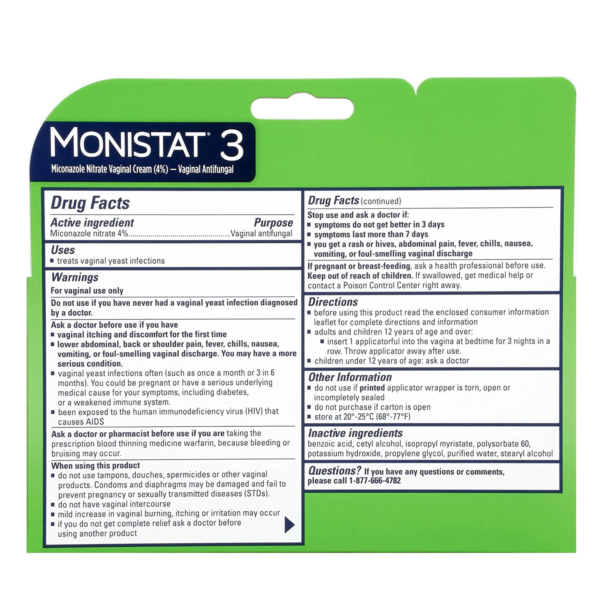 Monistat® 3-Day Treatment Vaginal Antifungal Prefilled Cream Applicators 63736001518