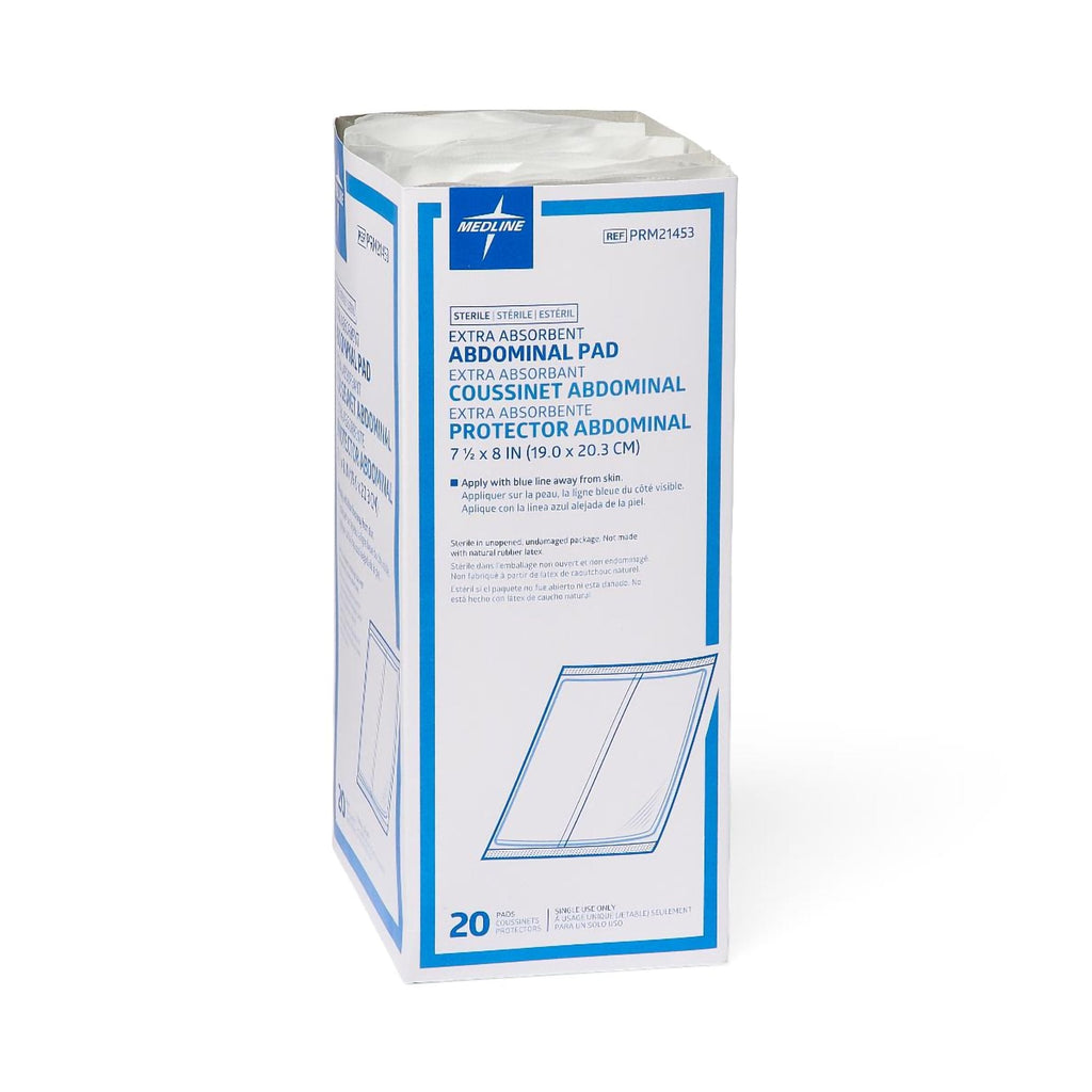 Caring® Abdominal Pad, 7-1/2 x 8 Inch PRM21453